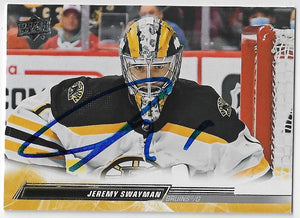 Jeremy Swayman Signed 2022-23 Upper Deck Hockey Card - Boston Bruins