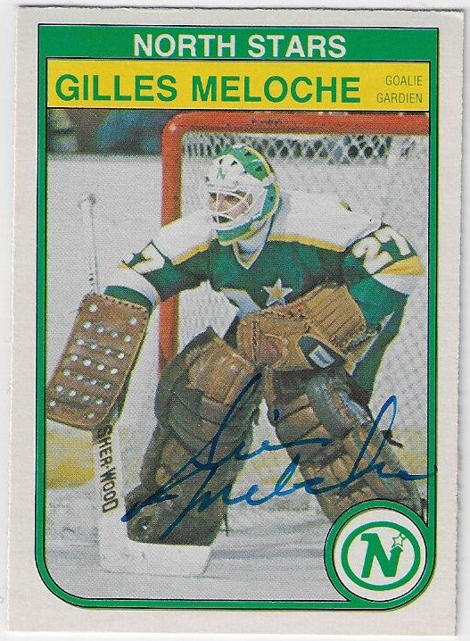 Gilles Meloche Signed 1982-83 O-Pee-Chee Hockey Card - Minnesota North Stars