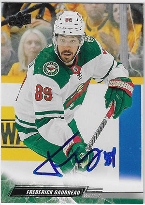 Frederick Gaudreau Signed 2022-23 Upper Deck Hockey Card - Minnesota Wild