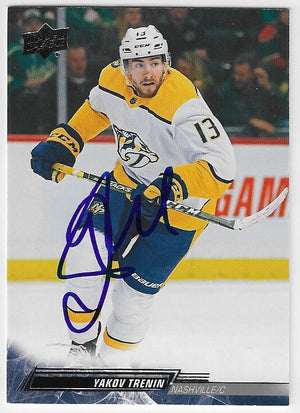 Yakov Trenin Signed 2022-23 Upper Deck Hockey Card - Nashville Predators