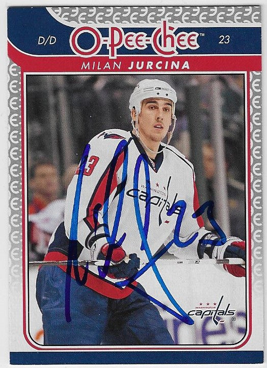 Milan Jurcina Signed 2009-10 O-Pee-Chee Hockey Card - Washington Capitals