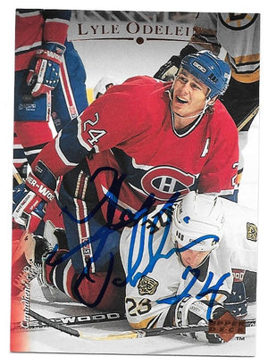 Lyle Odelein Signed 1995-96 Upper Deck Hockey Card - Montreal Canadiens