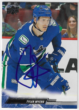 Tyler Myers Signed 2022-23 Upper Deck Hockey Card - Vancouver Canucks