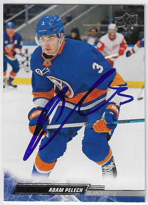 Adam Pelech Signed 2022-23 Upper Deck Hockey Card - New York Islanders