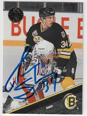 David Shaw Signed 1993-94 Leaf Hockey Card - Boston Bruins