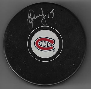 Dainius Zubrus Signed Hockey Puck - Montreal Canadiens