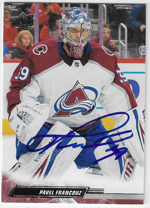 Pavel Francouz Signed 2022-23 Upper Deck Hockey Card - Colorado Avalanche