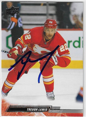 Trevor Lewis Signed 2022-23 Upper Deck Hockey Card - Calgary Flames