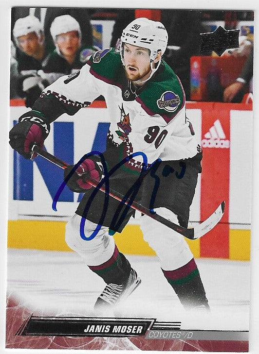 Janis Moser Signed 2022-23 Upper Deck Hockey Card - Arizona Coyotes