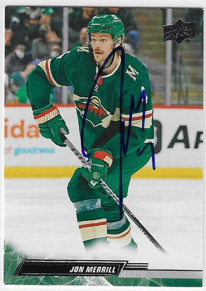 Jon Merrill Signed 2022-23 Upper Deck Hockey Card - Minnesota Wild