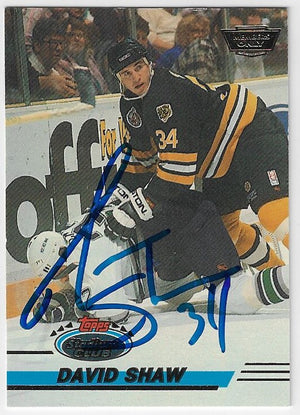 David Shaw Signed 1993-94 Stadium Club Members Only Hockey Card - Boston Bruins