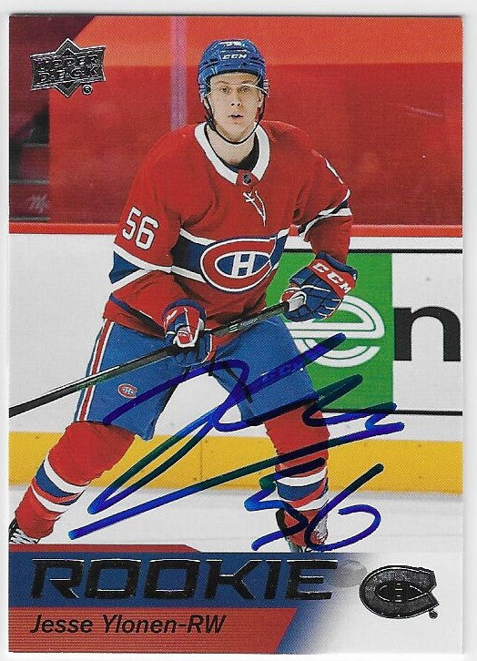Jesse Ylonen Signed 2020-21 Upper Deck NHL Star Rookies Hockey Card - Montreal Canadiens