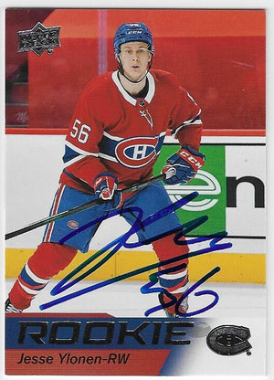Jesse Ylonen Signed 2020-21 Upper Deck NHL Star Rookies Hockey Card - Montreal Canadiens