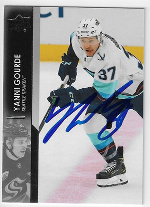 Yanni Gourde Signed 2021-22 Upper Deck Hockey Card - Seattle Kraken