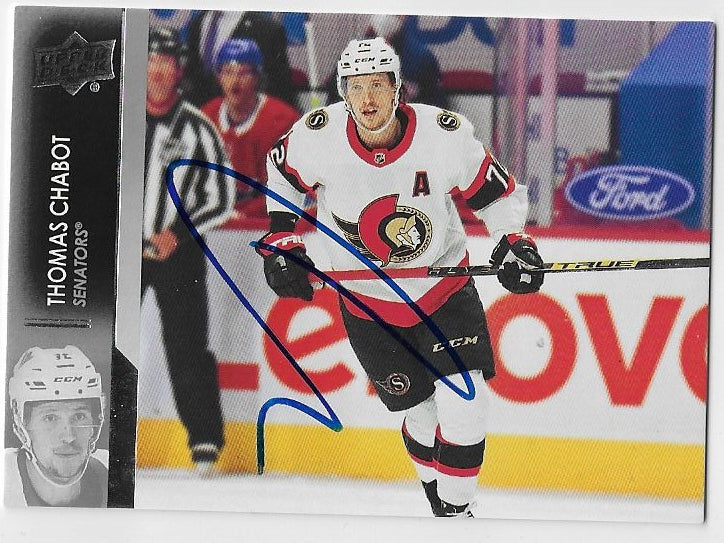 Thomas Chabot Signed 2021-22 Upper Deck Hockey Card - Ottawa Senators