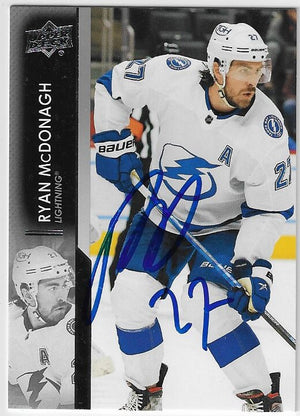 Ryan McDonagh Signed 2021-22 Upper Deck Hockey Card - Tampa Bay Lightning