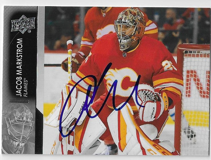 Jacob Markstrom Signed 2021-22 Upper Deck Hockey Card - Calgary Flames
