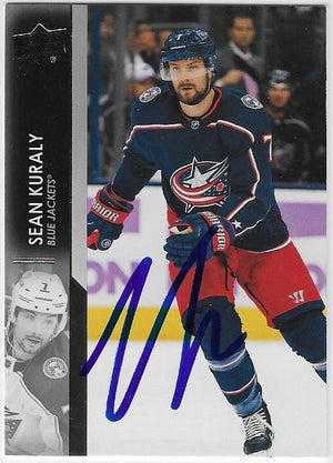 Sean Kuraly Signed 2021-22 Upper Deck Hockey Card - Columbus Blue Jackets