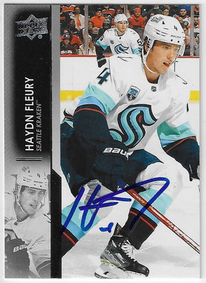 Haydn Fleury Signed 2021-22 Upper Deck Hockey Card - Seattle Kraken