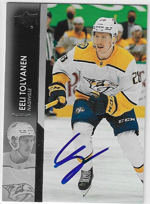Eeli Tolvanen Signed 2021-22 Upper Deck Hockey Card - Nashville Predators