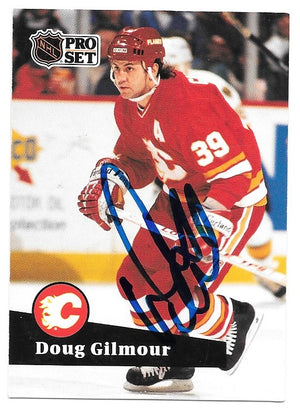 Doug Gilmour Signed 1991-92 Pro Set Hockey Card - Calgary Flames