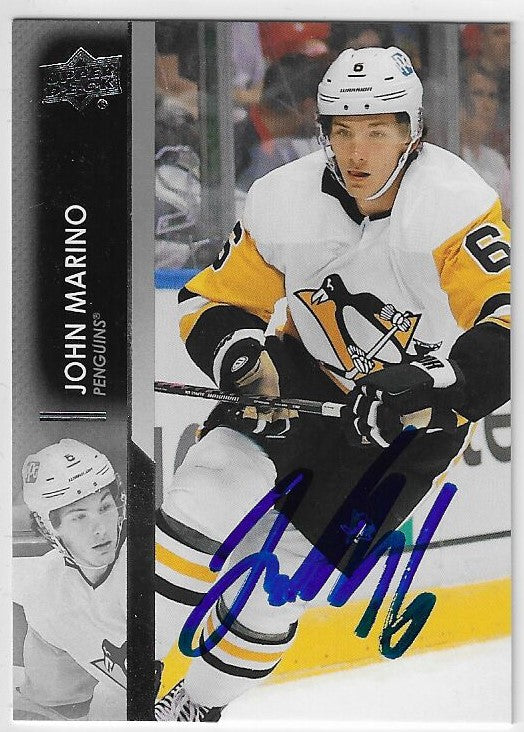 John Marino Signed 2021-22 Upper Deck Hockey Card - Pittsburgh Penguins