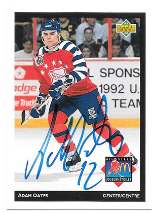 Adam Oates Signed 1992-93 Upper Deck McDonald's All-Stars Hockey Card - St Louis Blues