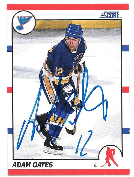 Adam Oates Signed 1990-91 Score Hockey Card - St Louis Blues