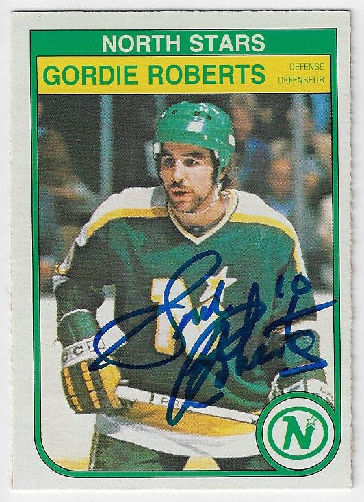 Gordie Roberts Signed 1982-83 O-Pee-Chee Hockey Card - Minnesota North Stars