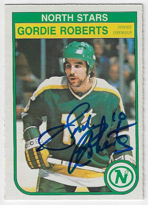 Gordie Roberts Signed 1982-83 O-Pee-Chee Hockey Card - Minnesota North Stars