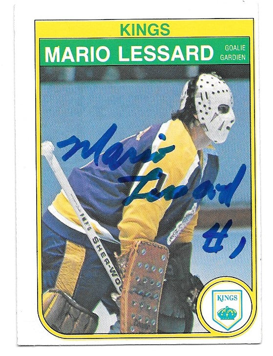 Mario Lessard Signed 1982-83 O-Pee-Chee Hockey Card - Los Angeles Kings