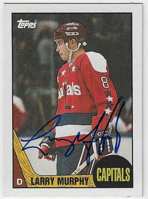 Carte de hockey Topps 1987-88 signée par Larry Murphy - Capitals de Washington