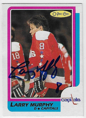 Carte de hockey O-Pee-Chee signée par Larry Murphy (saison 1986-1987) - Capitals de Washington