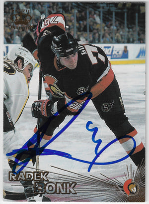 Radek Bonk Signed 1997-98 Pacific Crown Collection Hockey Card - Ottawa Senators