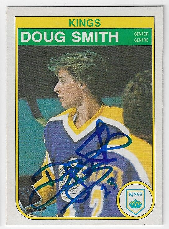 Carte de hockey O-Pee-Chee signée par Doug Smith (1982-83) - Kings de Los Angeles