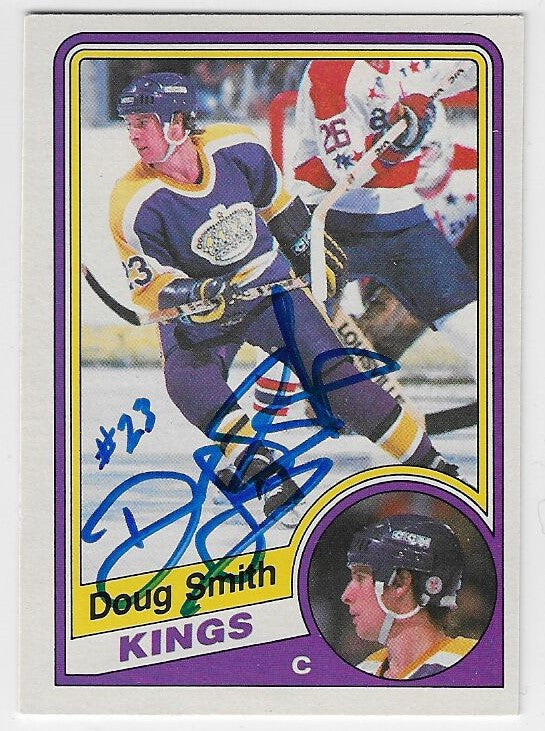 Doug Smith Signed 1984-85 O-Pee-Chee Hockey Card - Los Angeles Kings