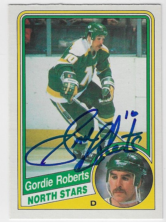 Gordie Roberts Signed 1984-85 O-Pee-Chee Hockey Card - Minnesota North Stars