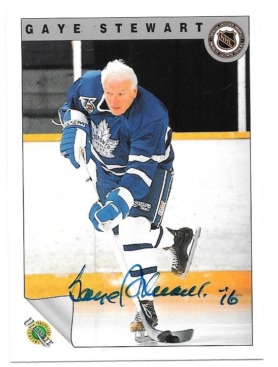 Gaye Stewart Signed 1991-92 Ultimate Hockey Card - Toronto Maple Leafs