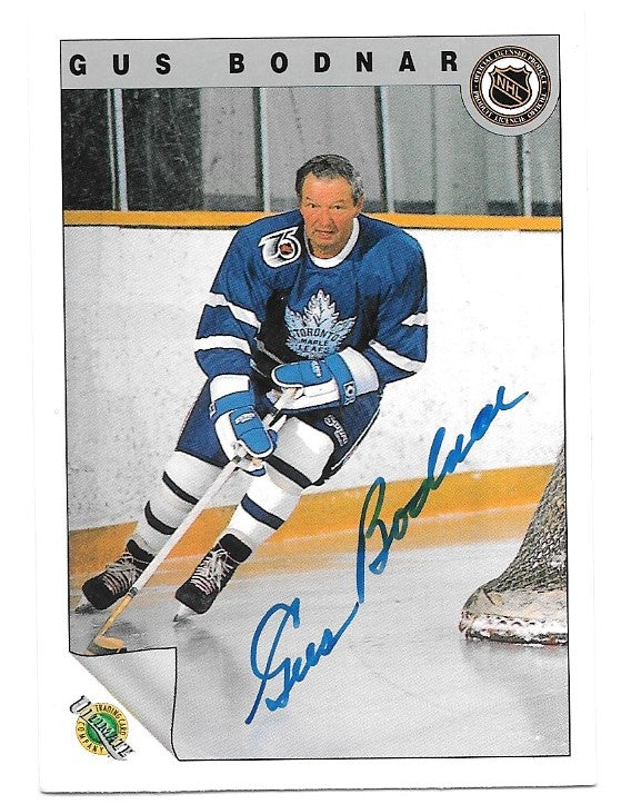 Gus Bodnar Signed 1991-92 Ultimate Hockey Card - Toronto Maple Leafs