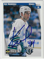 Kent Manderville Signed 1997-98 Collector's Choice Hockey Card - Hartford Whalers