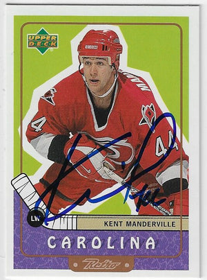Kent Manderville Signed 1999-00 Upper Deck Retro Hockey Card - Carolina Hurricanes