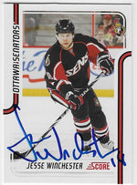 Jesse Winchester Signed 2011-12 Score Hockey Card - Ottawa Senators