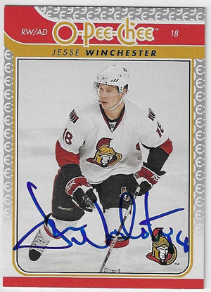 Jesse Winchester Signed 2009-10 O-Pee-Chee Hockey Card - Ottawa Senators