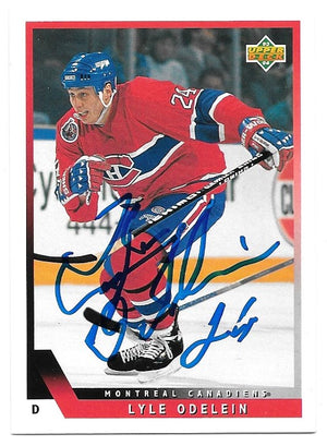 Lyle Odelein Signed 1993-94 Upper Deck Hockey Card - Montreal Canadiens