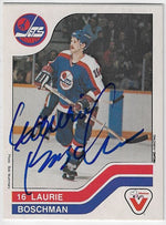 Laurie Boschman Signed 1983-84 Vachon Hockey Card - Winnipeg Jets