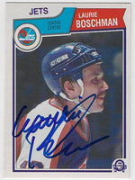 Laurie Boschman Signed 1983-84 O-Pee-Chee Hockey Card - Winnipeg Jets