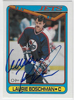 Laurie Boschman Signed 1990-91 O-Pee-Chee Hockey Card - Winnipeg Jets