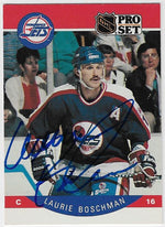 Laurie Boschman Signed 1990-91 Pro Set Hockey Card - Winnipeg Jets