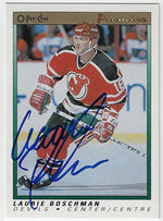 Laurie Boschman Signed 1990-91 O-Pee-Chee Premier Hockey Card - New Jersey Devils