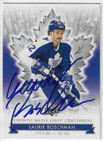 Laurie Boschman Signed 2017-18 Upper Deck Leafs Centennial Hockey Card - Toronto Maple Leafs